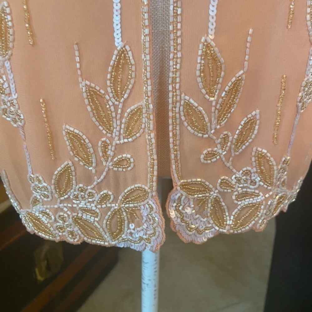 Midnight Velvet Peach‎ Beaded Jacket size medium vintage style jacket - Picture 7 of 12